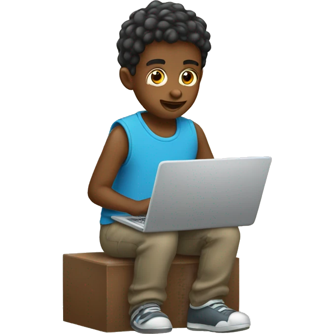 niño con laptop emoji