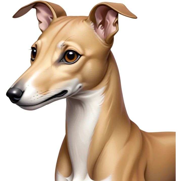 Cinematic Noble Fawn Greyhound Portrait Emoji, Poised and regal, with a slender, aerodynamic build and a smooth, elegant fawn Fur, deep-set soulful eyes, Simplified yet sharp and sophisticated features, highly detailed, glowing with a soft, dignified glow, high shine, intelligent and agile, stylized with an air of grace, focused and attentive, soft glowing outline, capturing the essence of a watchful and swift companion, so majestic it feels as though it could dash out of the screen with effortless authority! emoji
