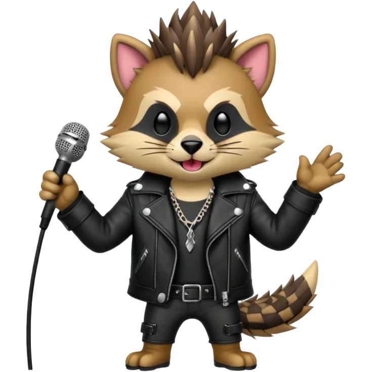 singing punk animal with microphone emoji