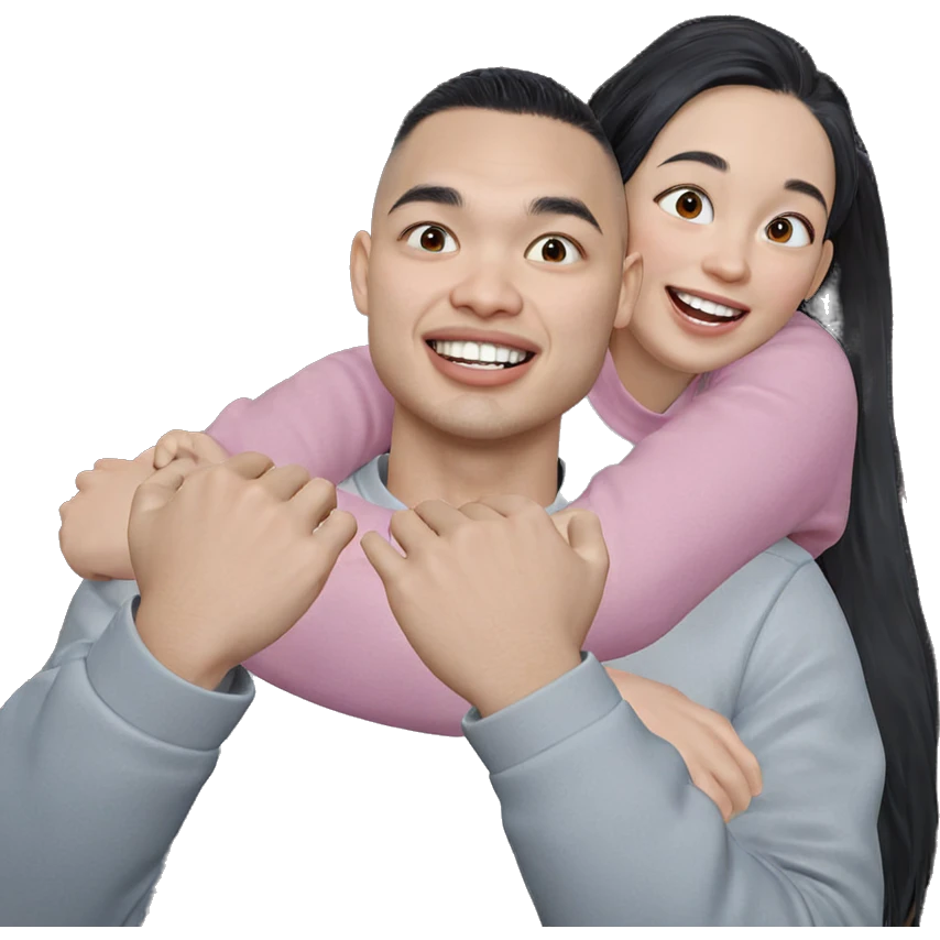 happy couple sharing a moment emoji