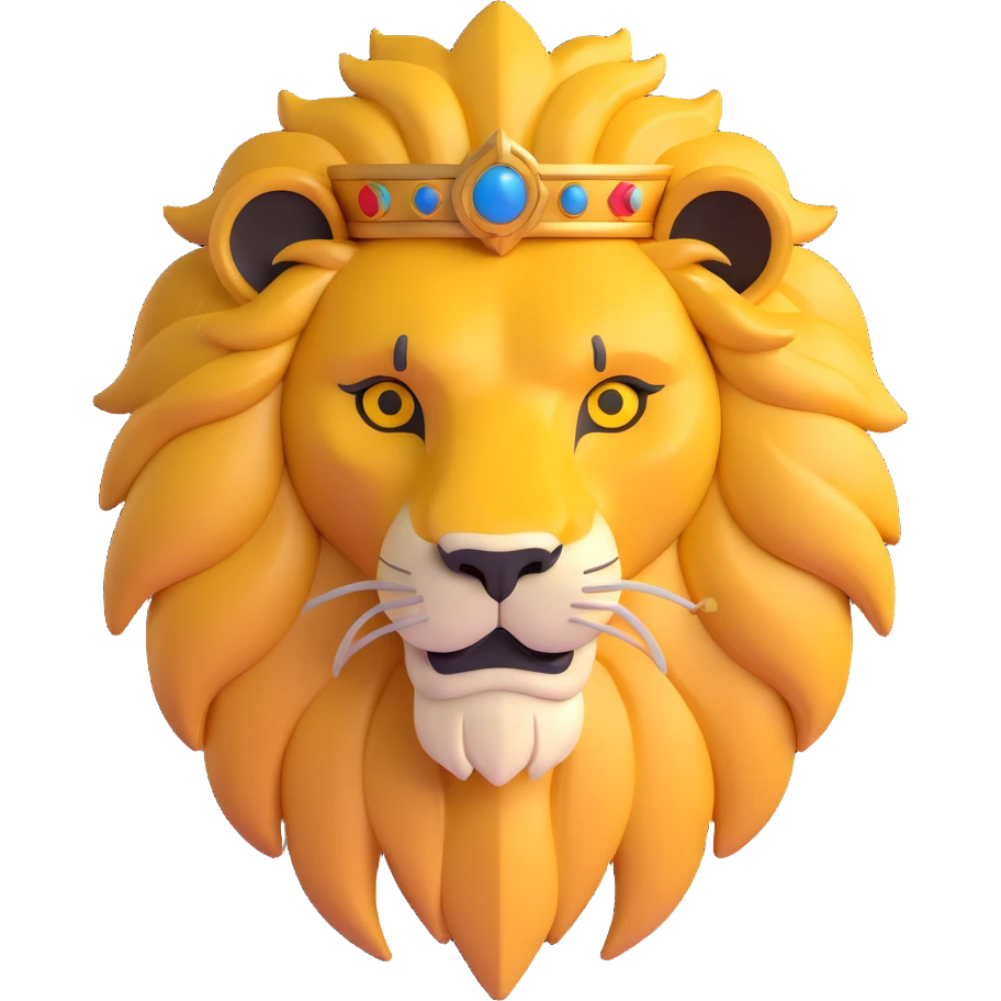 Augustus lion sigil with golden mane emoji