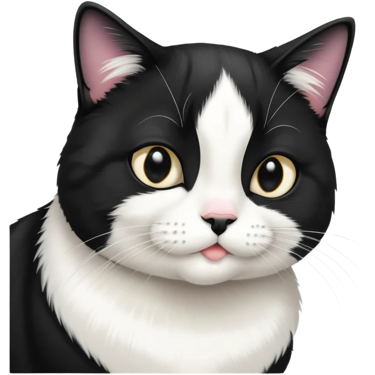 Tuxedo cat getting scratched on the chin  emoji