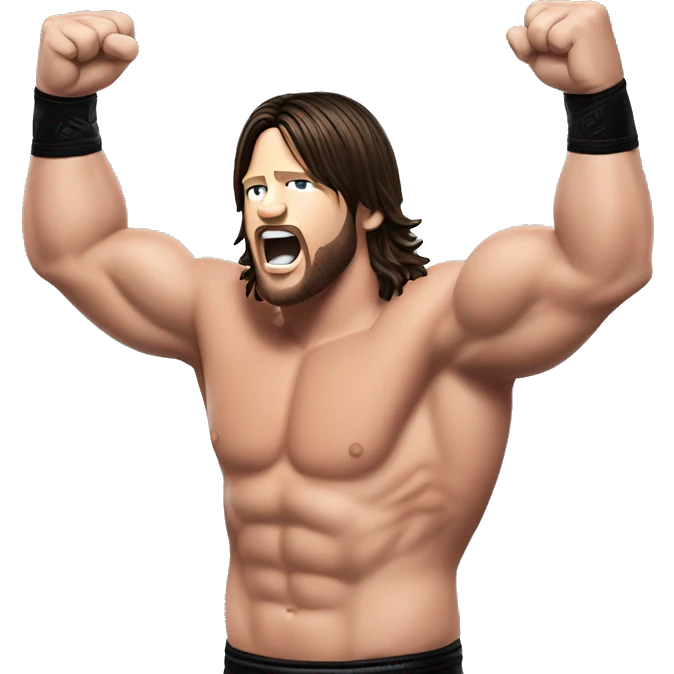 AJ styles wrestler arms in air  emoji
