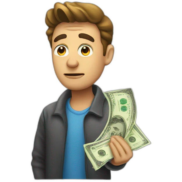 man thinking money emoji