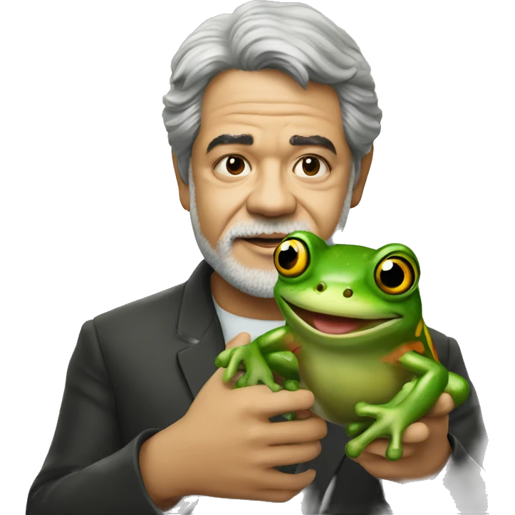 luis inacio lula da silva holding a frog emoji