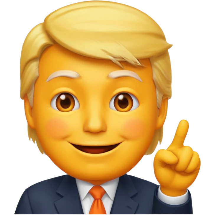 make the donald trump pointing face as a yellow emoji face emoji