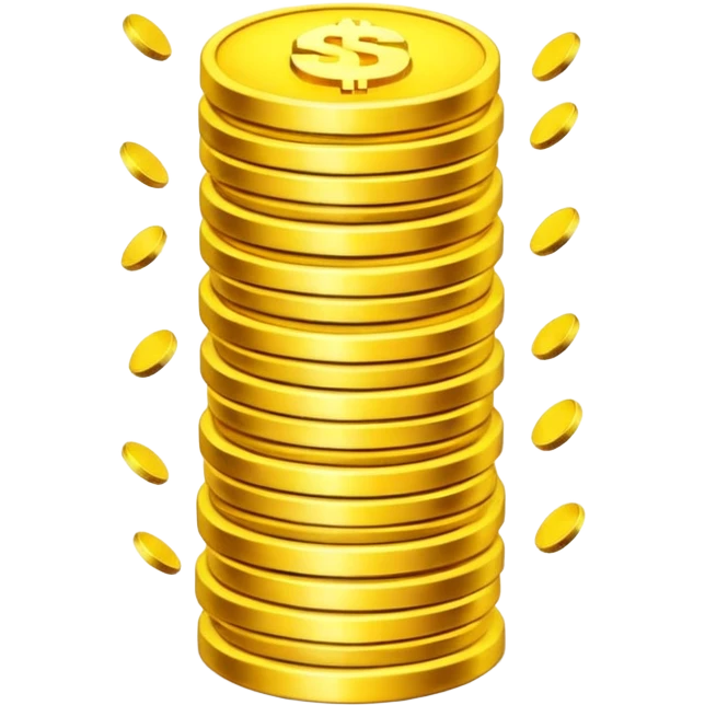 Prompt 2: "you’ve sacrificed and saved…"
Graphic: 💰 Coin stack (white) with top coin glowing yellow.
Animation: Coins stack up, top coin pulses.
Background: Transparent.
 emoji