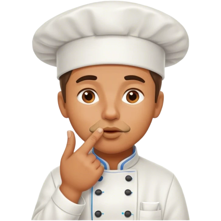 Chef making holding fingers together kissing his mouth emoji