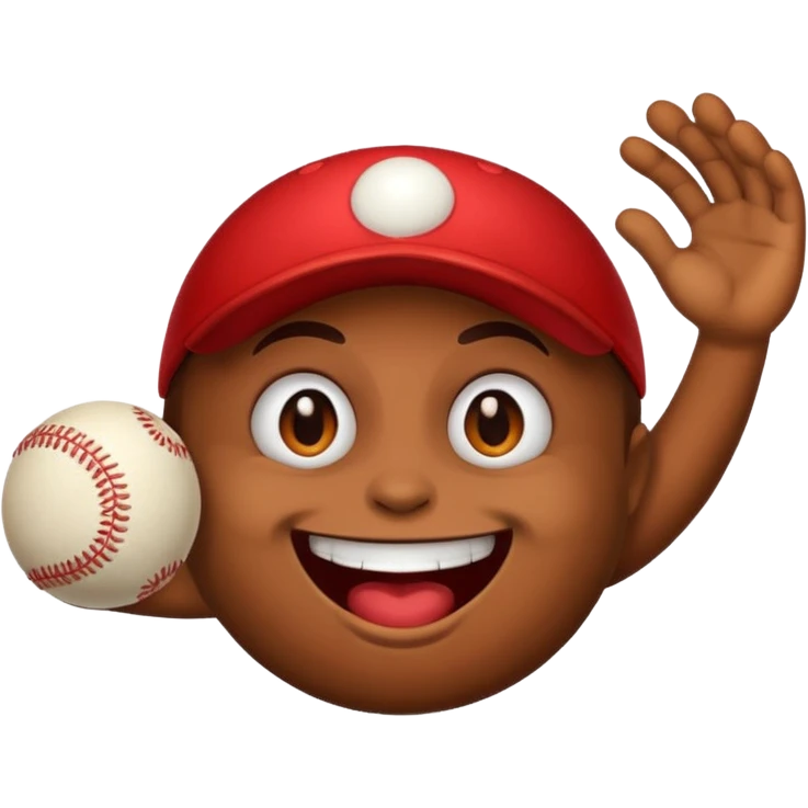 I want a emoji of a emoji with a evil smile throwing a baseball very hard emoji