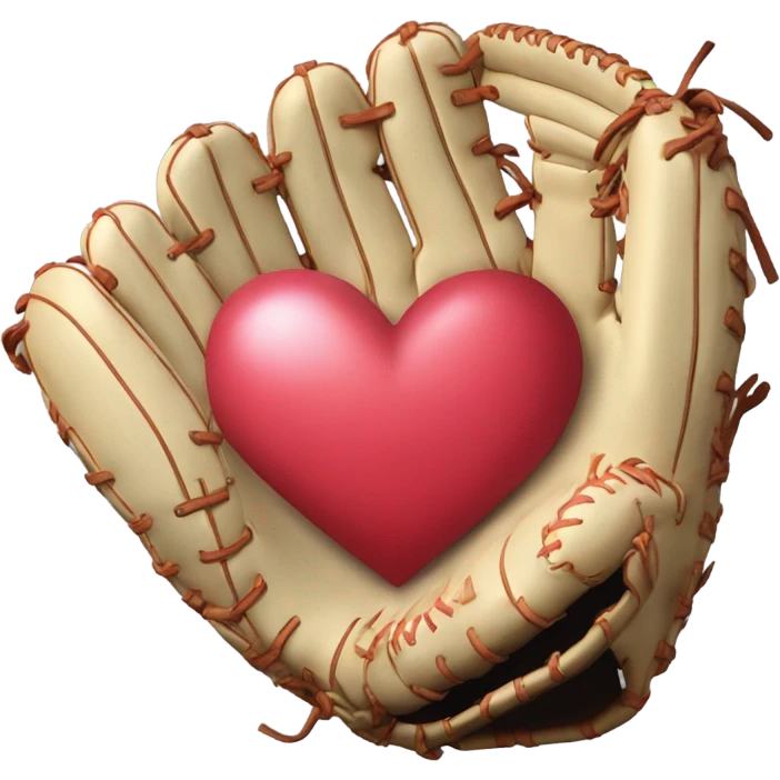 Baseball glove catching heart  emoji