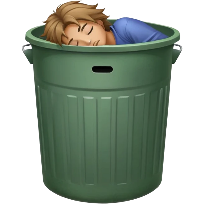 Someone sleeping in a trash can  emoji