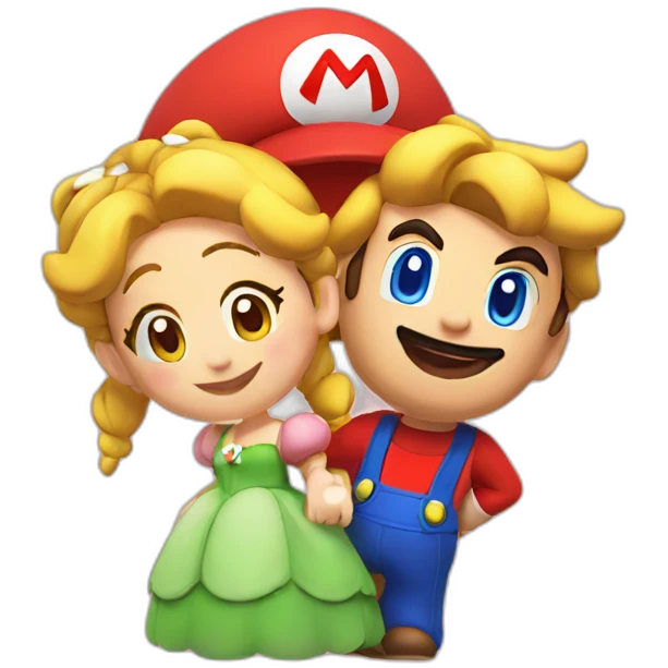 Mario and peach children emoji