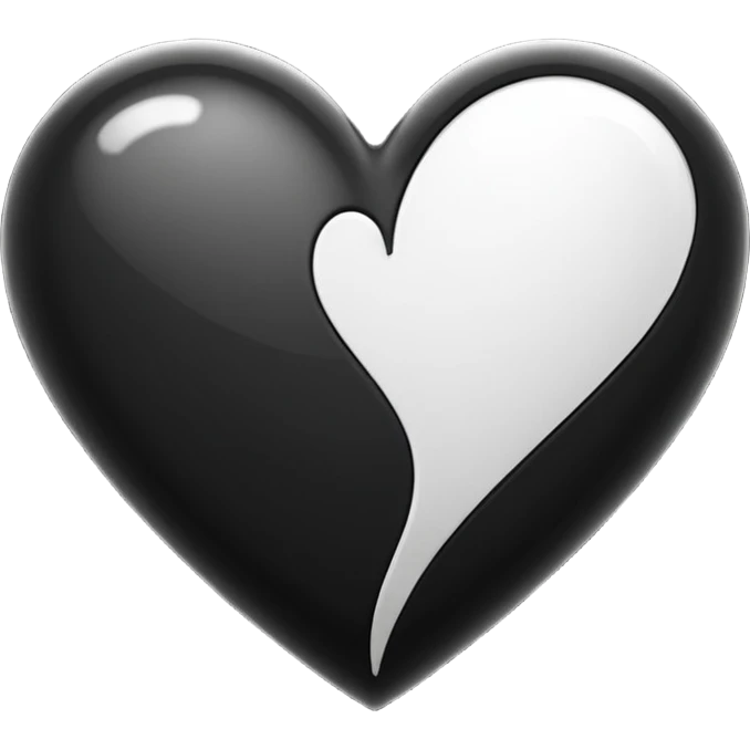 Black and white heart emoji