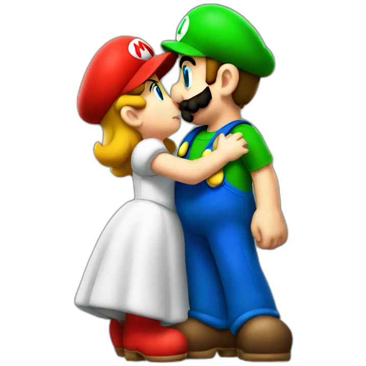 Luigi Kissing mario emoji