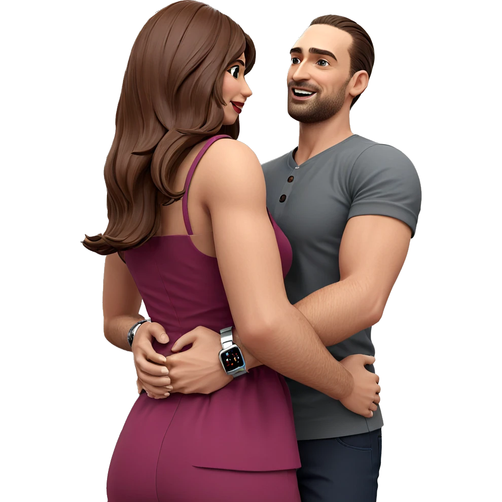 couple hugging in stylish attire emoji