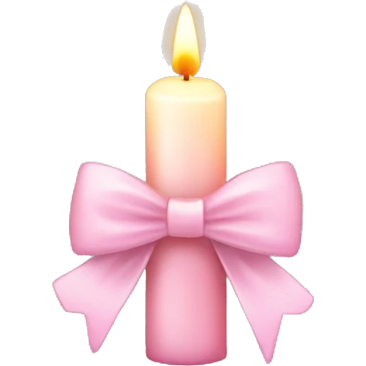Candle with light pink bow emoji
