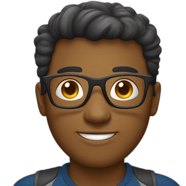 Garçon avec des lunettes emoji