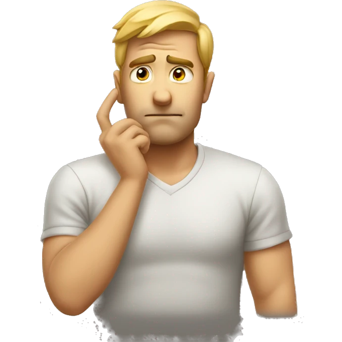 man looking doubtful and scratching his head emoji