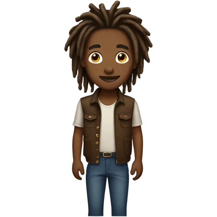 Pretty brown boy with medium length dreadlocs emoji