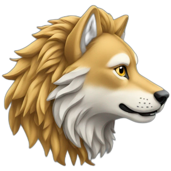 Un loup sur un lion emoji