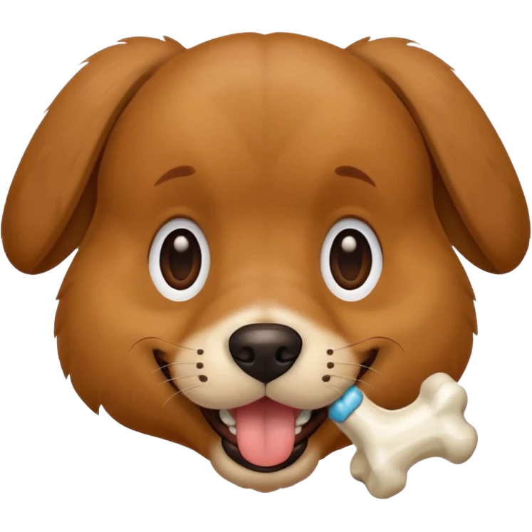 dog faace with bone in mouth emoji