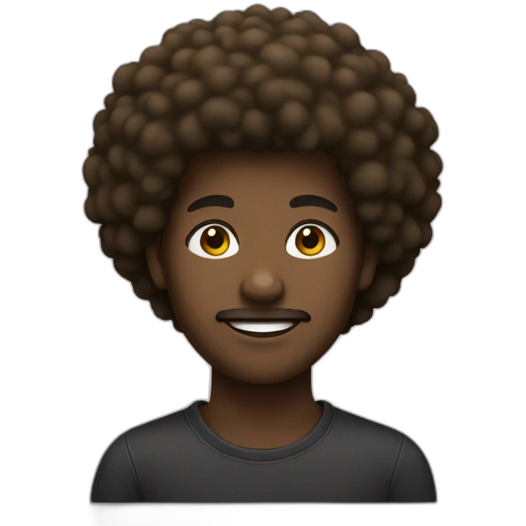 Afro black emoji