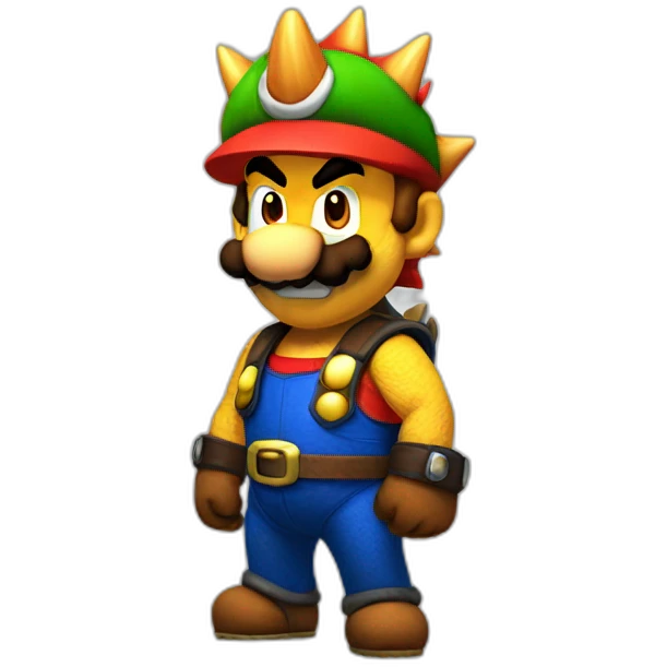 Mario dressed as Bowser emoji