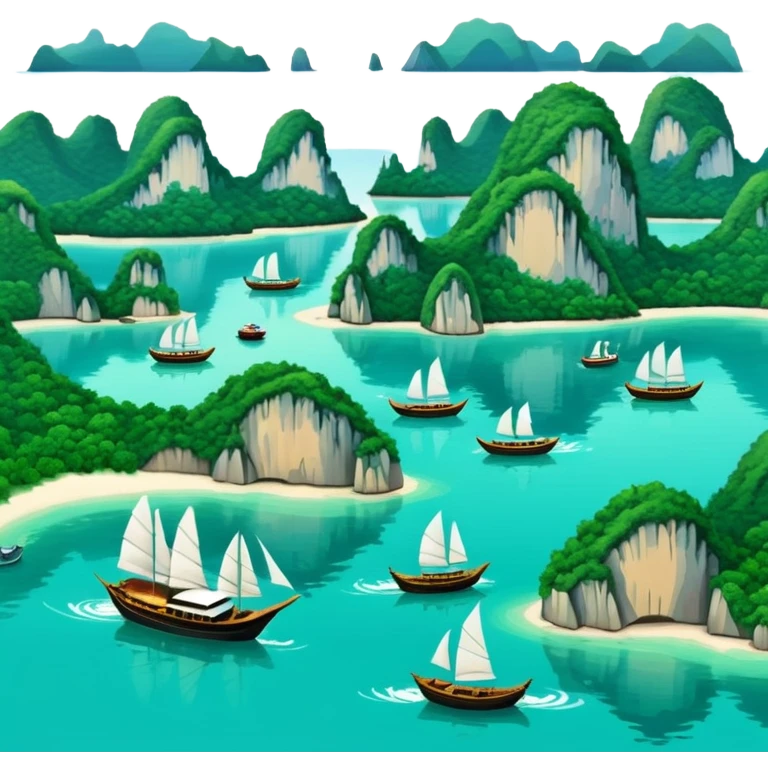 ha long  bay with a white border emoji
