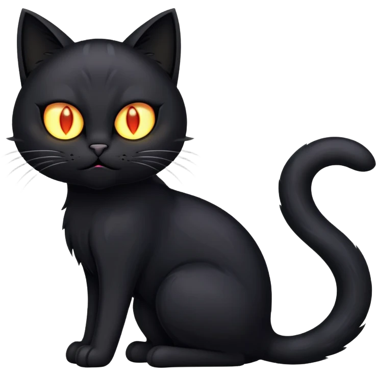 scary cat with arched back and glowing eyes emoji