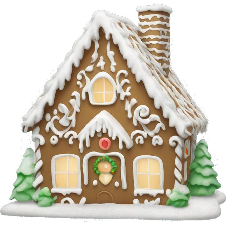 White gingerbread house emoji