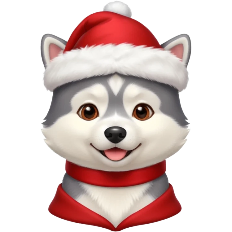 Pups husky in  red new yaer hat emoji