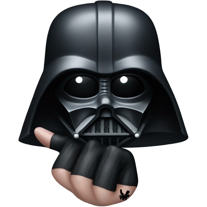 Top of a hand with darth vader tattoo emoji