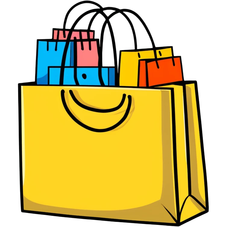 shopping bags with sale tag emoji