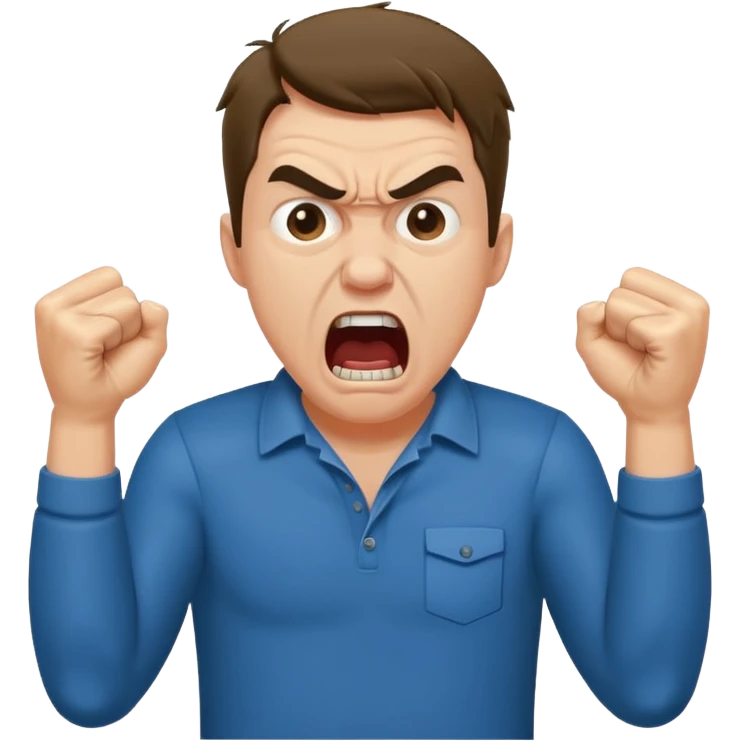 rude man screaming, full body emoji