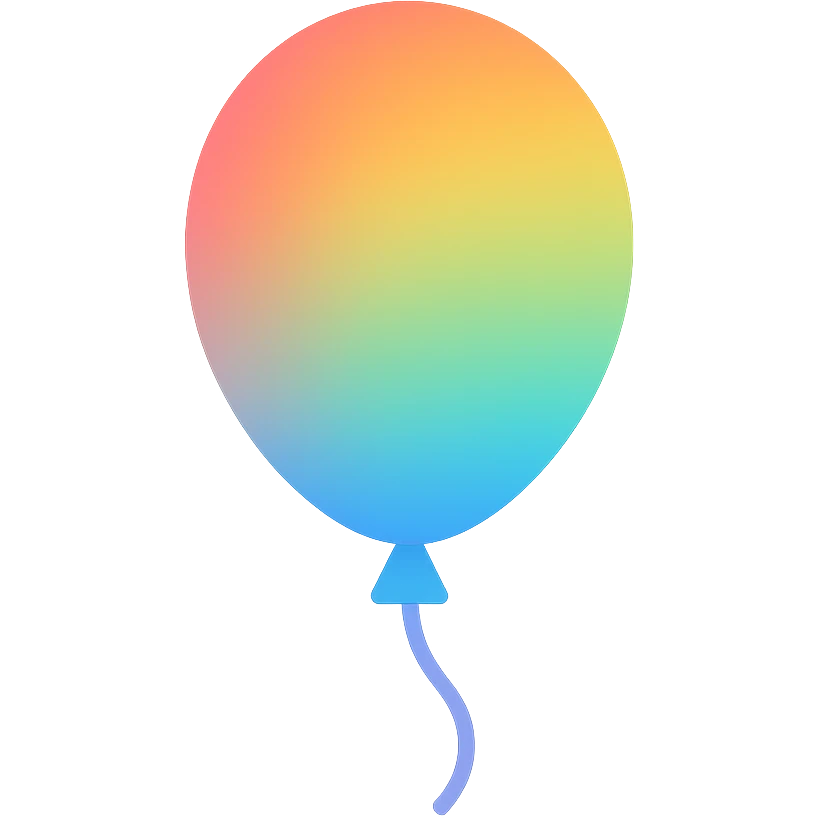 colorful balloon icon, simple and cheerful emoji