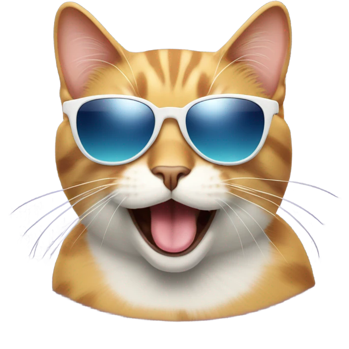 Cat with sunglasses sticking tongue out  emoji