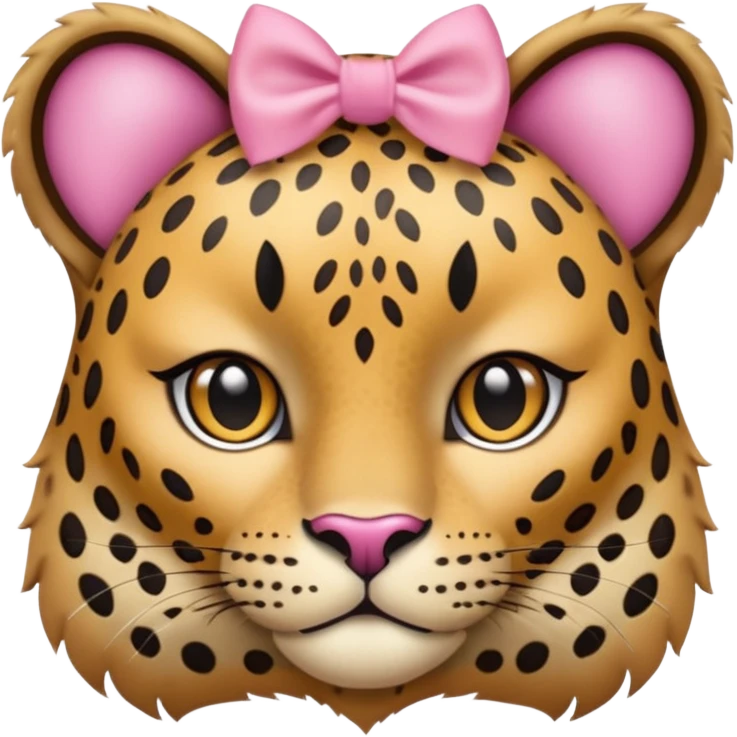 léopard avec une petite boucle rose emoji