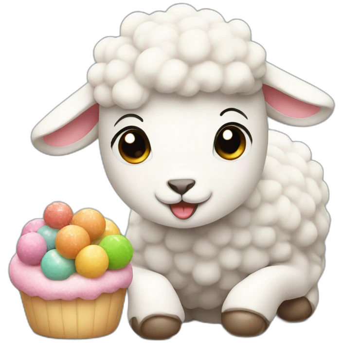 Lamb with sweets emoji