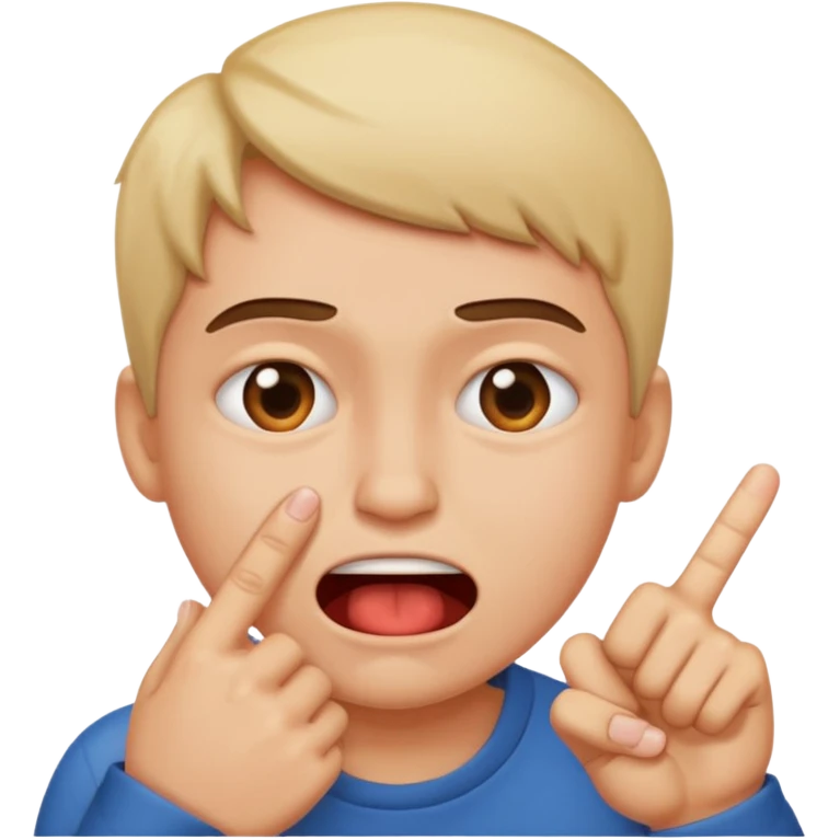 Finger bite face emoji