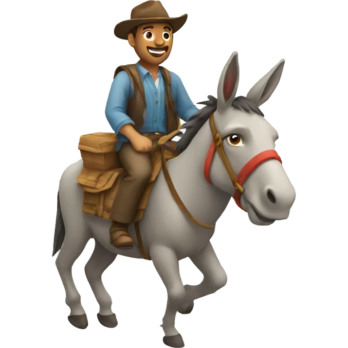 Man riding on a donkey emoji
