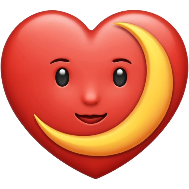 Heart and moon emoji emoji