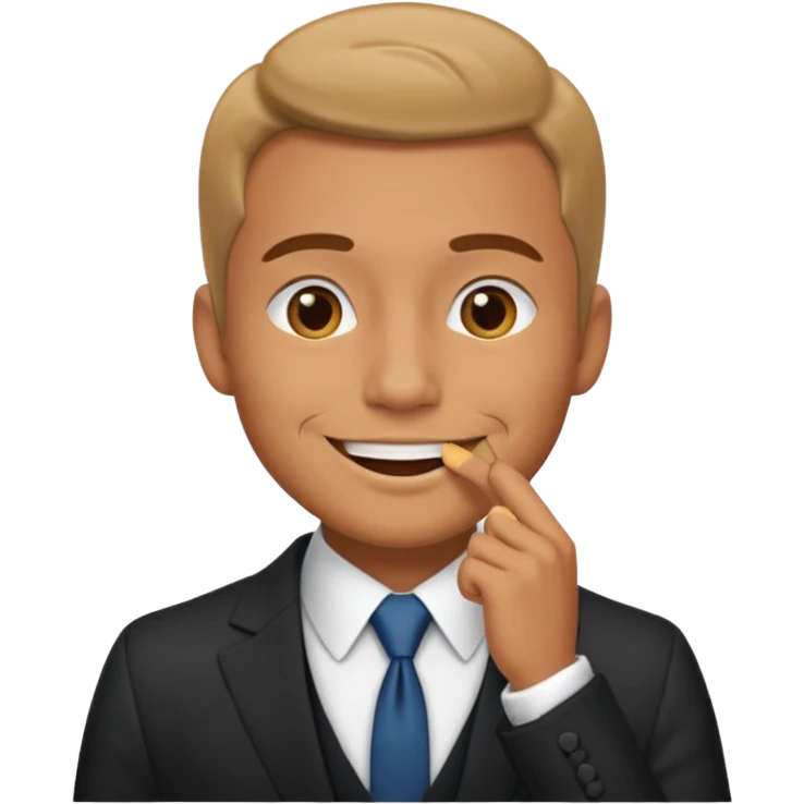 Man making shhhh emoji