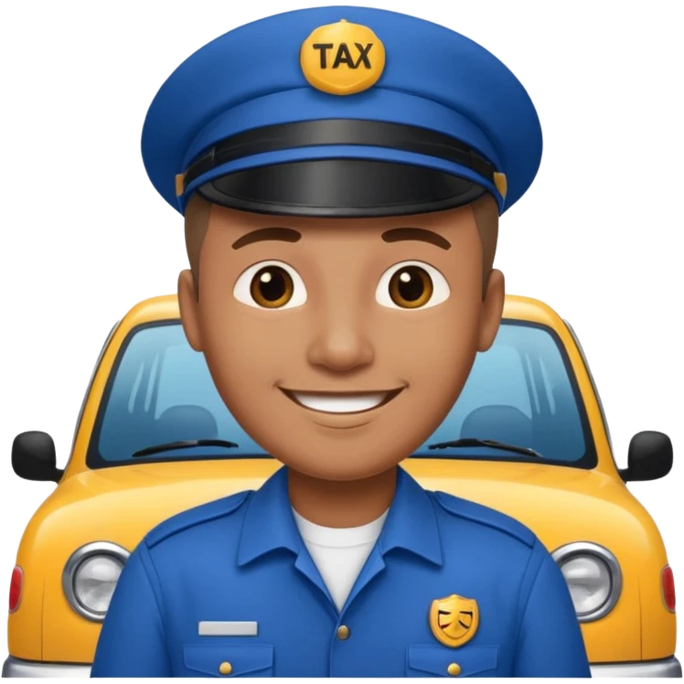 a taxi driver in blue uniform emoji