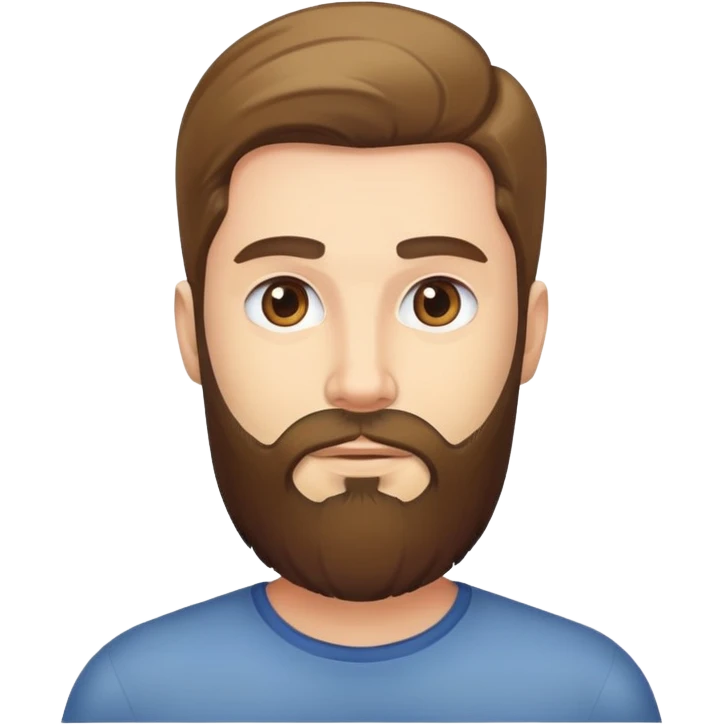 man with beard and straight hair emoji