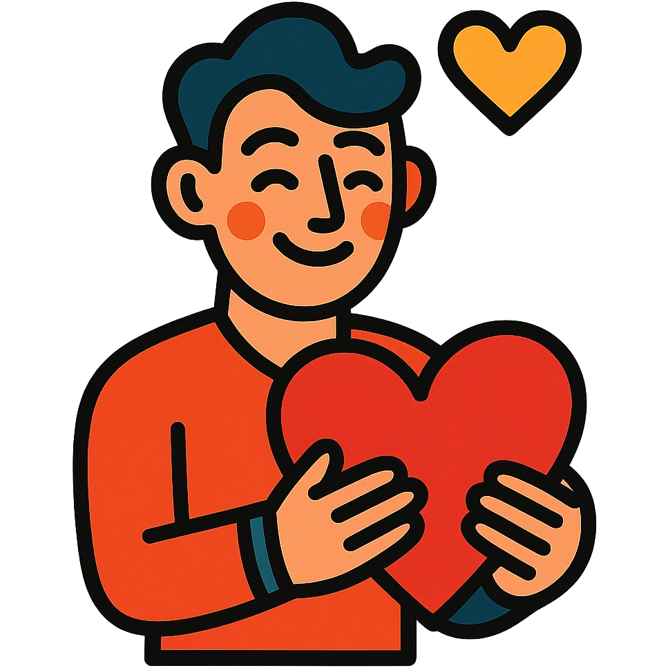 a lover with a heart emoji