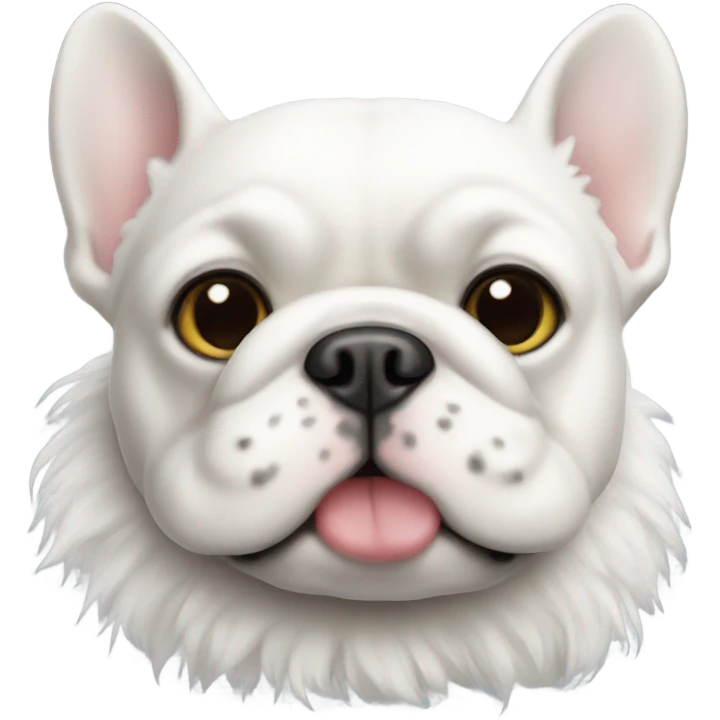 White fluffy French bulldog emoji