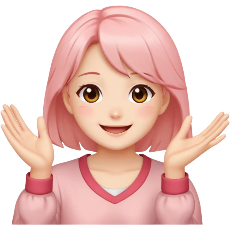 Anime girl clapping cheeks emoji