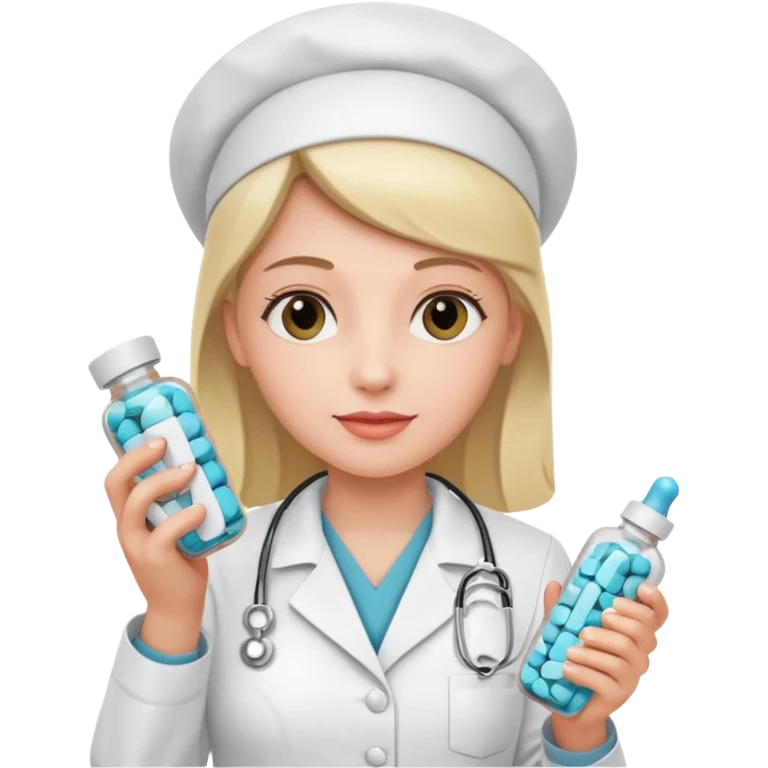 Nurse with pills emoji