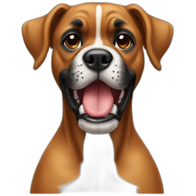 Dog boxer happy emoji