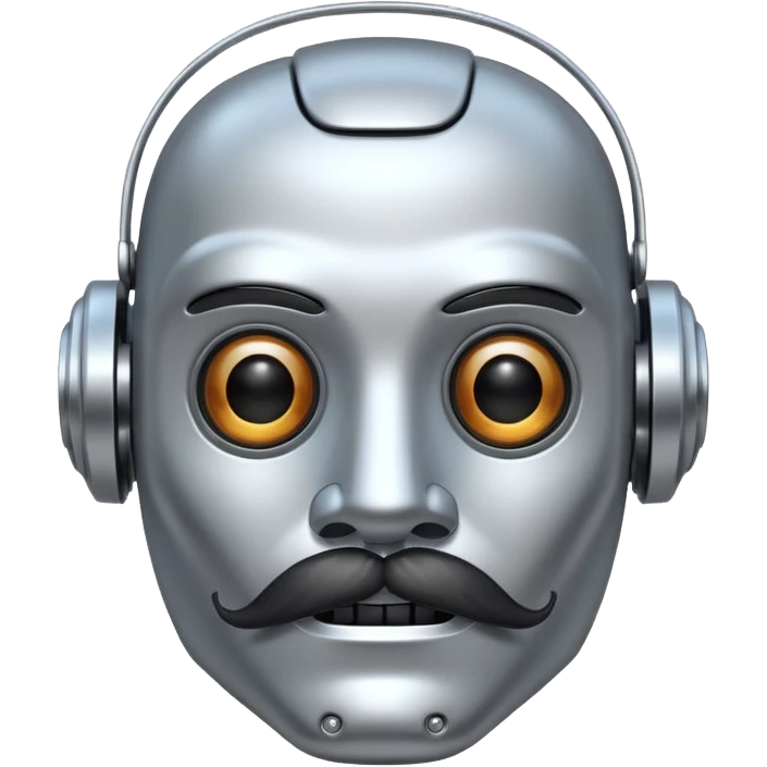 robot with mustache emoji